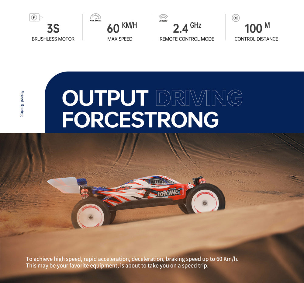 سيارة سباق WLTech 124008 RTR 1/12 2.4G 4WD 3S بدون فرشاة بسرعة 60 كم/ساعة