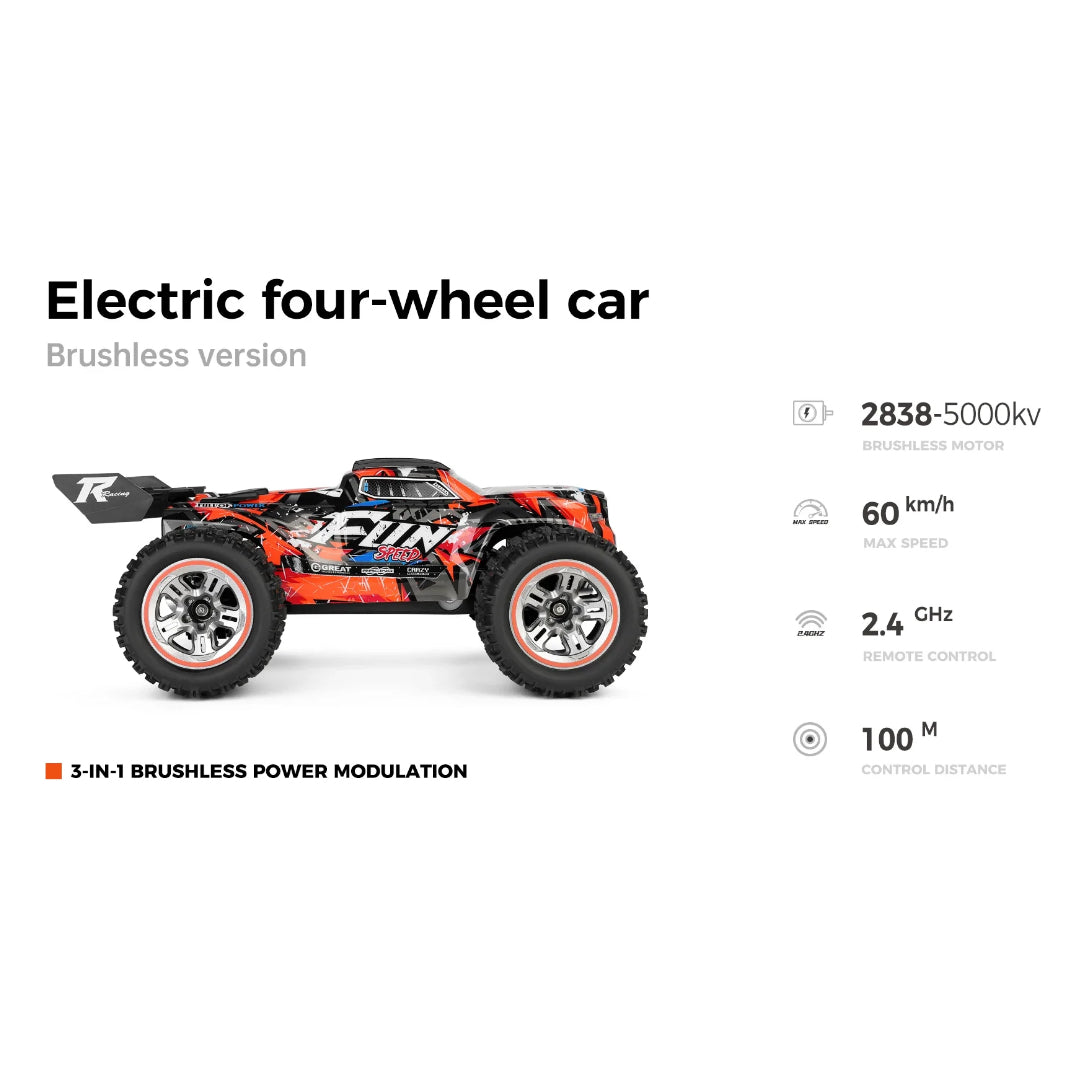 WLTech 184008 RTR 1/18 2.4G 4WD 60 كم/ساعة