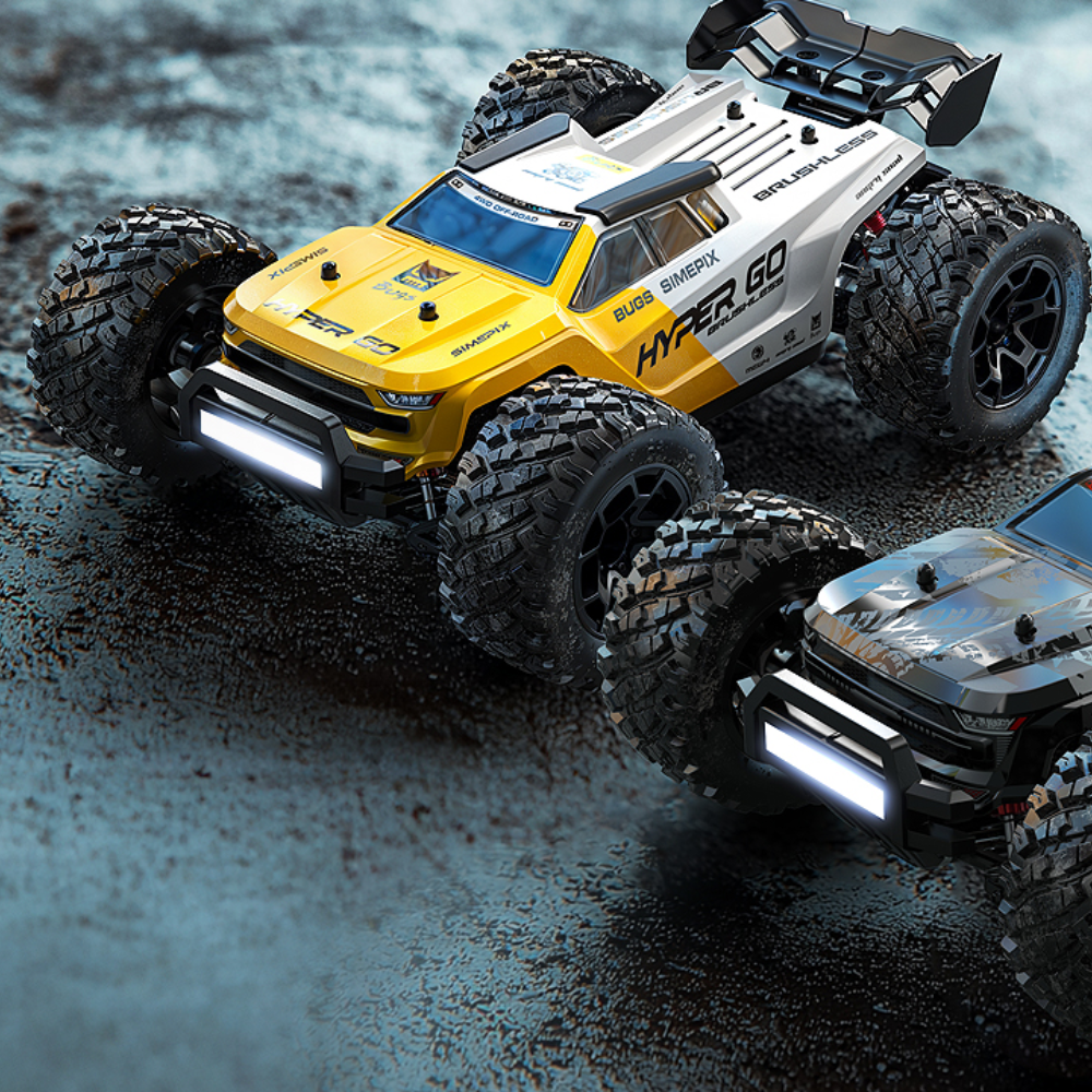 شاحنة MJX Hyper Go 14207 1/14 4WD بدون فرشاة تعمل بالتحكم عن بعد بسرعة 53 كم/ساعة - هيكل من قطعتين