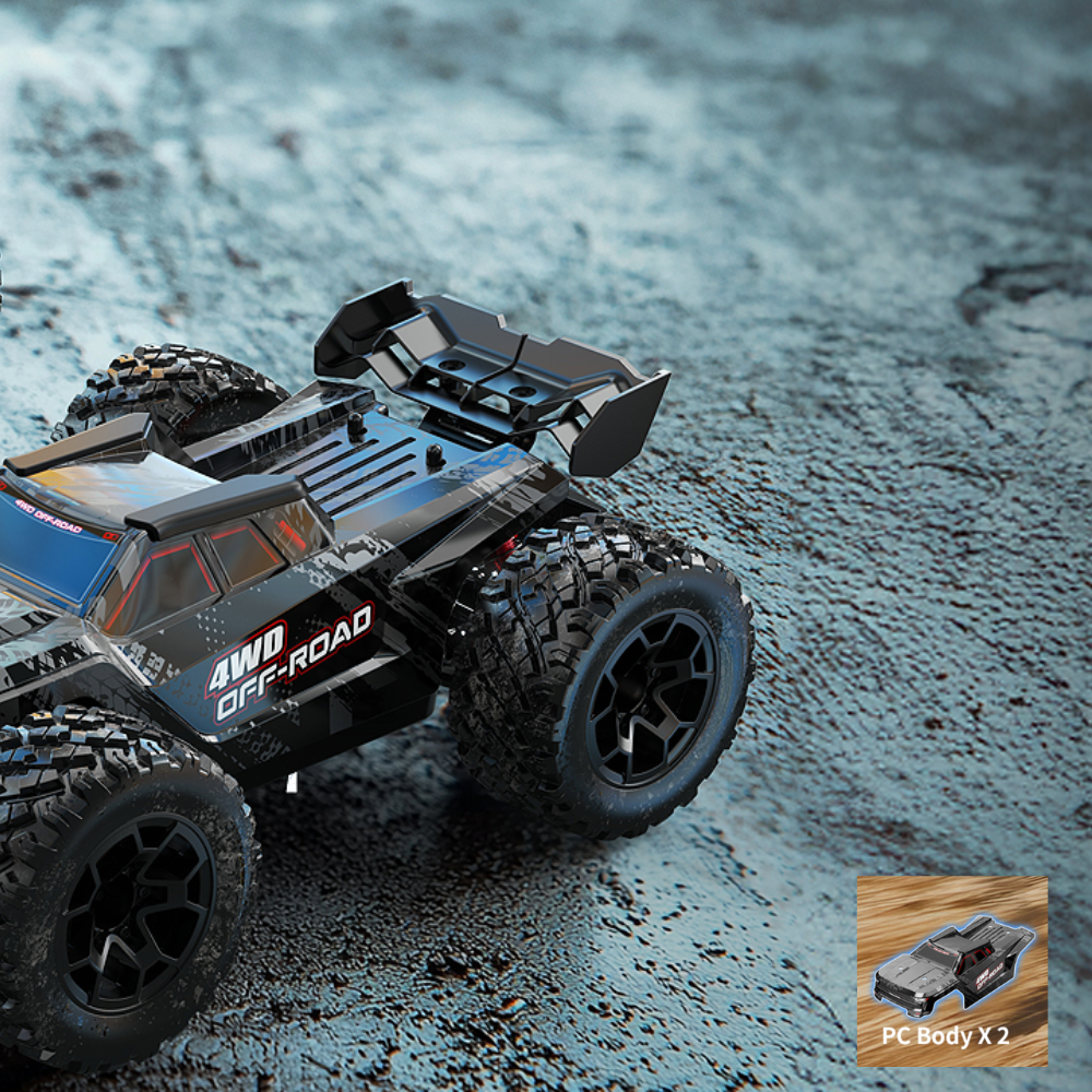 شاحنة MJX Hyper Go 14207 1/14 4WD بدون فرشاة تعمل بالتحكم عن بعد بسرعة 53 كم/ساعة - هيكل من قطعتين