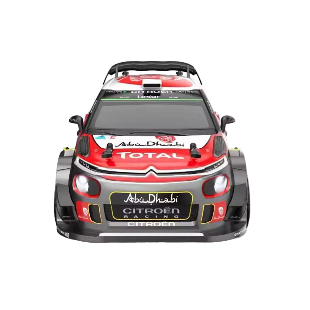 Racing car with Abu Dhabi and Citroen branding on a white background